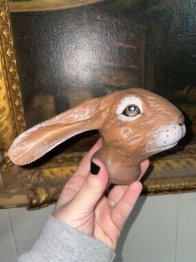 Vintage Plastic Rabbit Head Figurine Easter Spring Decor